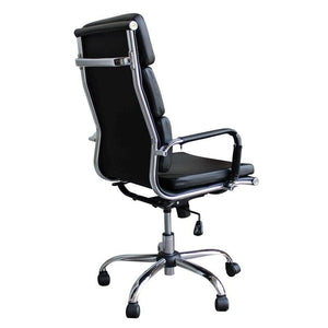 POLTRONA DA UFFICIO DOLLY IN ECOPELLE NERA CON DESIGN MODERNO