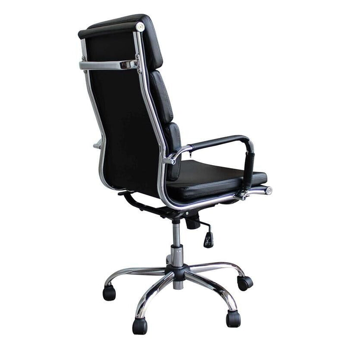 POLTRONA DA UFFICIO DOLLY IN ECOPELLE NERA CON DESIGN MODERNO