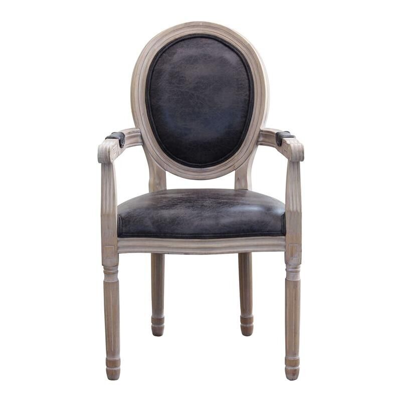 POLTRONA CONSTANCE IN ECOPELLE NERA DAL DESIGN VINTAGE