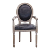 POLTRONA CONSTANCE IN ECOPELLE NERA DAL DESIGN VINTAGE