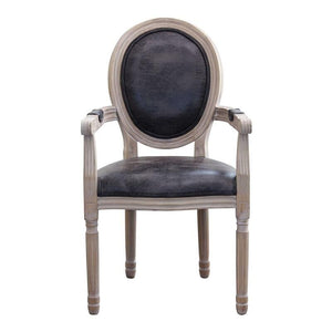 POLTRONA CONSTANCE IN ECOPELLE NERA DAL DESIGN VINTAGE