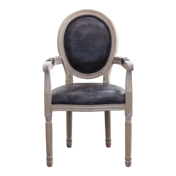 POLTRONA CONSTANCE IN ECOPELLE NERA DAL DESIGN VINTAGE