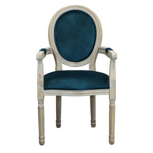 POLTRONA CONSTANCE IN VELLUTO BLU DAL DESIGN VINTAGE