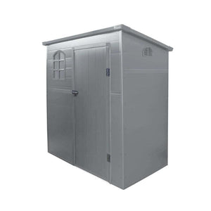 CASETTA MAISON DA GIARDINO IN RESINA 191 X 111 X H194 CM IN COLORE GRIGIO CHIARO