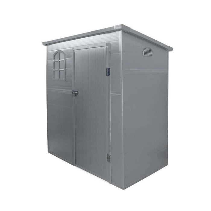 CASETTA MAISON DA GIARDINO IN RESINA 191 X 111 X H194 CM IN COLORE GRIGIO CHIARO