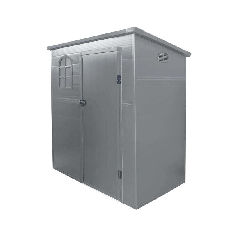 CASETTA MAISON DA GIARDINO IN RESINA 191 X 111 X H194 CM IN COLORE GRIGIO CHIARO