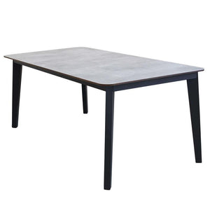 TAVOLO CANCUN VERNICIATO A POLVERE FINITURA LAMINATA ANTRACITE 180 X 90 X H76 CM