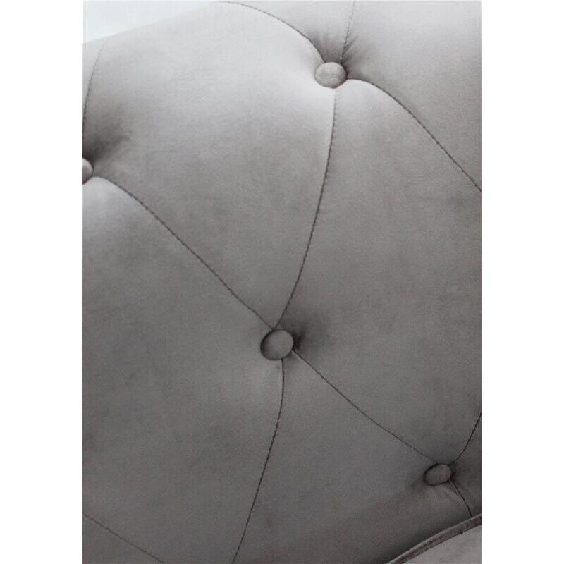 DIVANO A 2  POSTI CHESTERFIELD IN VELLUTO COLORE GRIGIO