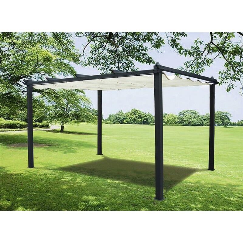 GAZEBO ASTORIA  ANTRACITE CON TELO BEIGE 3X4 MT