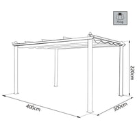 GAZEBO ASTORIA  ANTRACITE CON TELO BEIGE 3X4 MT