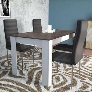 TAVOLO PEPPER BIANCO E GRIGIO SCURO EFFETTO CEMENTO 138 X 80 X H 74,5 CM