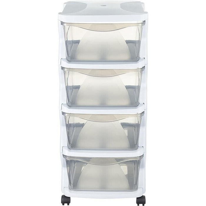 CASSETTIERA CON 4 CASSETTI CON RUOTE BIANCO 36 X 40 X 80 CM