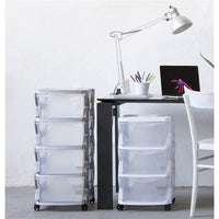 CASSETTIERA CON 4 CASSETTI CON RUOTE BIANCO 36 X 40 X 80 CM