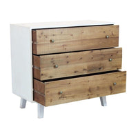 MOBILE BARNEY BIANCO CON DECORO COLOR NATURALE 100 X 45 X H90 CM