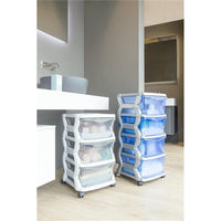 CASSETTIERA CON 4 CASSETTI CON RUOTE BIANCO 36 X 40 X 80 CM