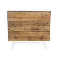 MOBILE BARNEY BIANCO CON DECORO COLOR NATURALE 100 X 45 X H90 CM
