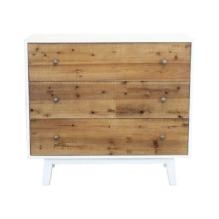 MOBILE BARNEY BIANCO CON DECORO COLOR NATURALE 100 X 45 X H90 CM