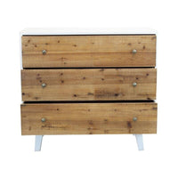 MOBILE BARNEY BIANCO CON DECORO COLOR NATURALE 100 X 45 X H90 CM