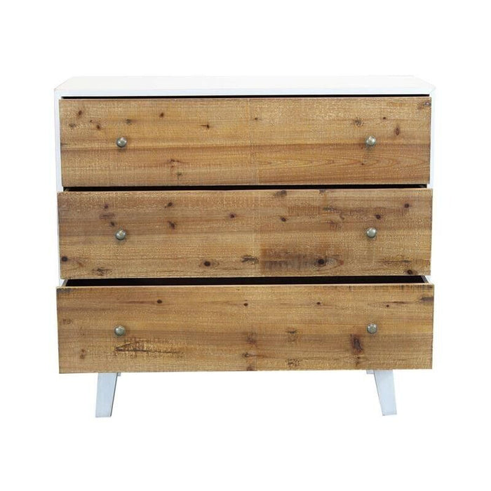 MOBILE BARNEY BIANCO CON DECORO COLOR NATURALE 100 X 45 X H90 CM