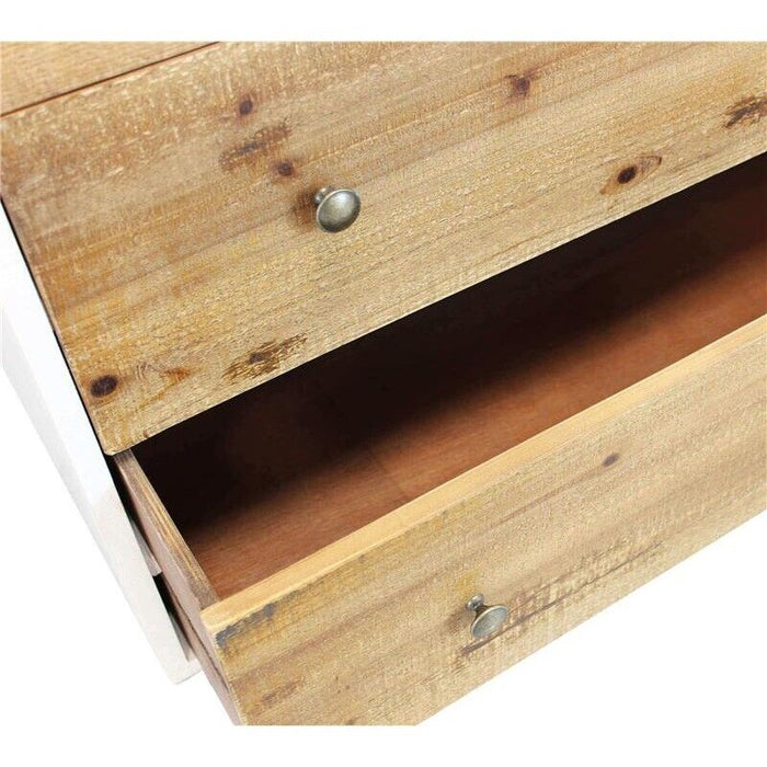 MOBILE BARNEY BIANCO CON DECORO COLOR NATURALE 100 X 45 X H90 CM