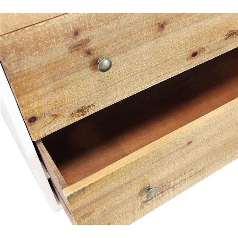 MOBILE BARNEY BIANCO CON DECORO COLOR NATURALE 100 X 45 X H90 CM