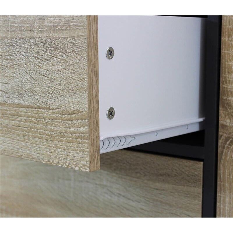 MOBILE EMORY GRIGIO E NATURALE CON ANTA E 3 CASSETTI 119 X 39,5 X H85,6 CM