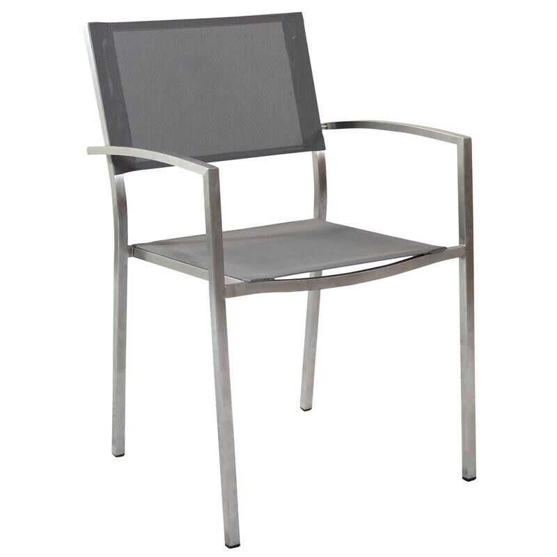 SEDIA FLORIDA IN ACCIAIO INOX E TEXTILENE IN COLORE GRIGIO
