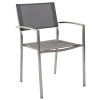 SEDIA FLORIDA IN ACCIAIO INOX E TEXTILENE IN COLORE GRIGIO