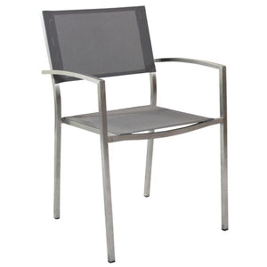 SEDIA FLORIDA IN ACCIAIO INOX E TEXTILENE IN COLORE GRIGIO
