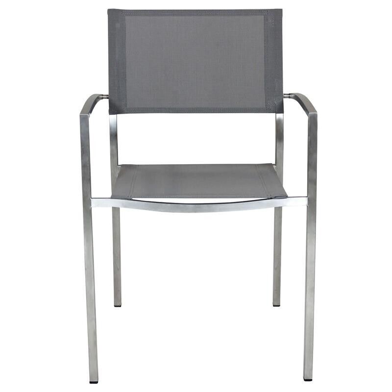 SEDIA FLORIDA IN ACCIAIO INOX E TEXTILENE IN COLORE GRIGIO