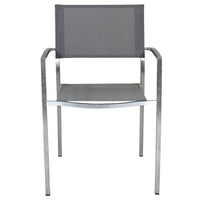 SEDIA FLORIDA IN ACCIAIO INOX E TEXTILENE IN COLORE GRIGIO