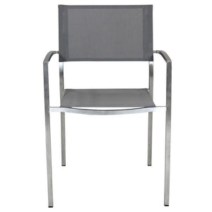 SEDIA FLORIDA IN ACCIAIO INOX E TEXTILENE IN COLORE GRIGIO