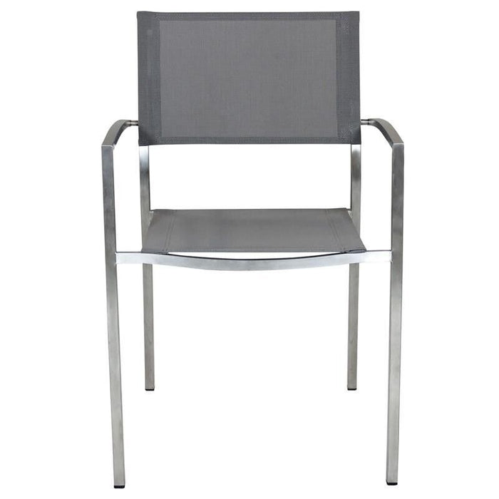 SEDIA FLORIDA IN ACCIAIO INOX E TEXTILENE IN COLORE GRIGIO