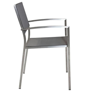 SEDIA FLORIDA IN ACCIAIO INOX E TEXTILENE IN COLORE GRIGIO