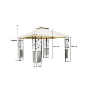 GAZEBO BOSTON CON STRUTTURA IN ACCIAIO 3 X 3 MT