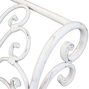 PANCA ELOISE IN ACCIAIO VERNICIATO A POLVERE BIANCO ANTICO