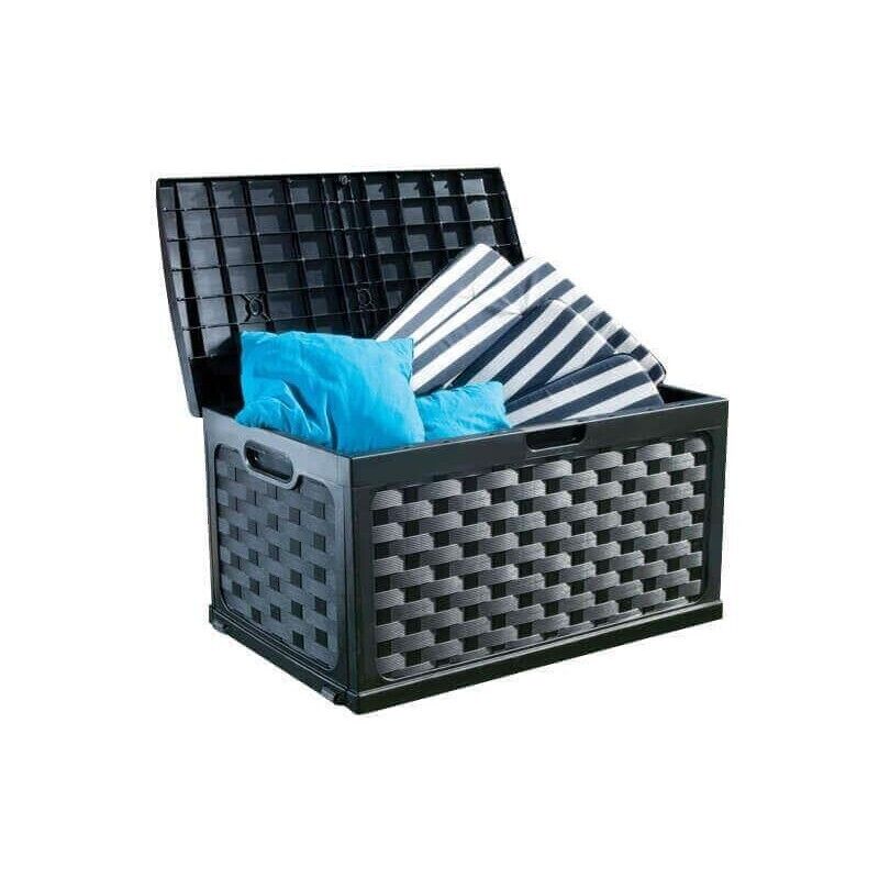 CASSAPANCA CONTENITORE RATTAN STYLE IN PLASTICA WICKER 116X56XH58 CM ANTRACITE