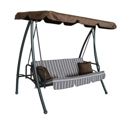 DONDOLO ANTIGUA CON CUSCINI STRUTTURA DI ACCIAIO E TELO MARRONE 208 X116XH168 CM