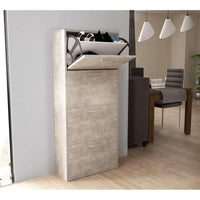 SCARPIERA MOLLY 4 ANTE A RIBALTA GRIGIO EFFETTO CEMENTO 59 X 25 X H140 CM