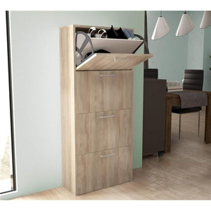 SCARPIERA MOLLY 4 ANTE A RIBALTA OLMO CHIARO 59 X 25 X H140 CM