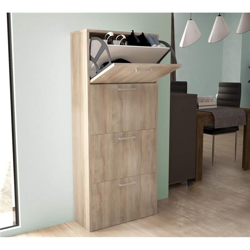 SCARPIERA MOLLY 4 ANTE A RIBALTA OLMO CHIARO 59 X 25 X H140 CM