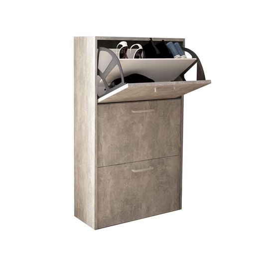 SCARPIERA MOLLY 3 ANTE A RIBALTA GRIGIO EFFETTO CEMENTO 59 X 25 X H105 CM