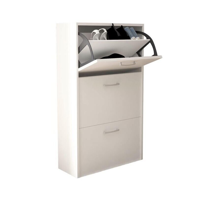 SCARPIERA MOLLY 3 ANTE A RIBALTA BIANCO 59 X 25 X H105 CM