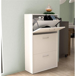 SCARPIERA MOLLY 3 ANTE A RIBALTA BIANCO 59 X 25 X H105 CM