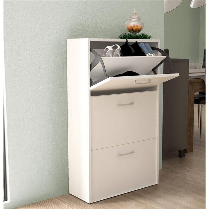 SCARPIERA MOLLY 3 ANTE A RIBALTA BIANCO 59 X 25 X H105 CM