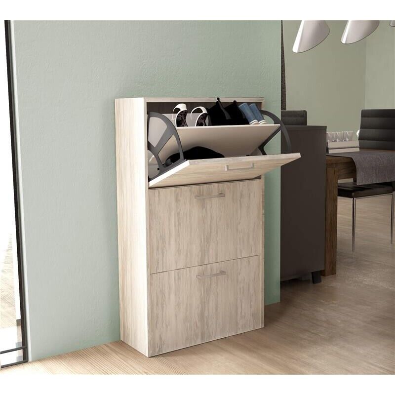 SCARPIERA MOLLY 3 ANTE A RIBALTA PINO CHIARO 59 X 25 X H105 CM