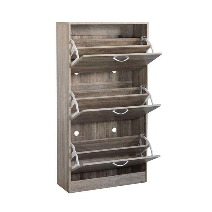 SCARPIERA VICKY LEGNO NATURALE CON 3 ANTE A RIBALTA 60 X 24 X H115 CM