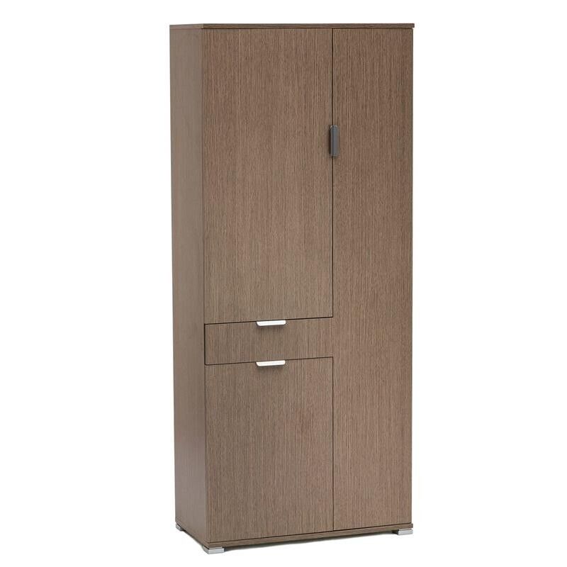 ARMADIO CON 3 ANTE E 1 CASSETTO ROVERE GRIGIO 75 X 38 X H174 CM