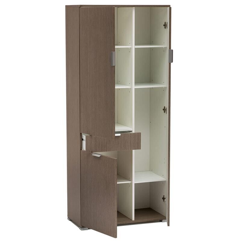 ARMADIO CON 3 ANTE E 1 CASSETTO ROVERE GRIGIO 75 X 38 X H174 CM