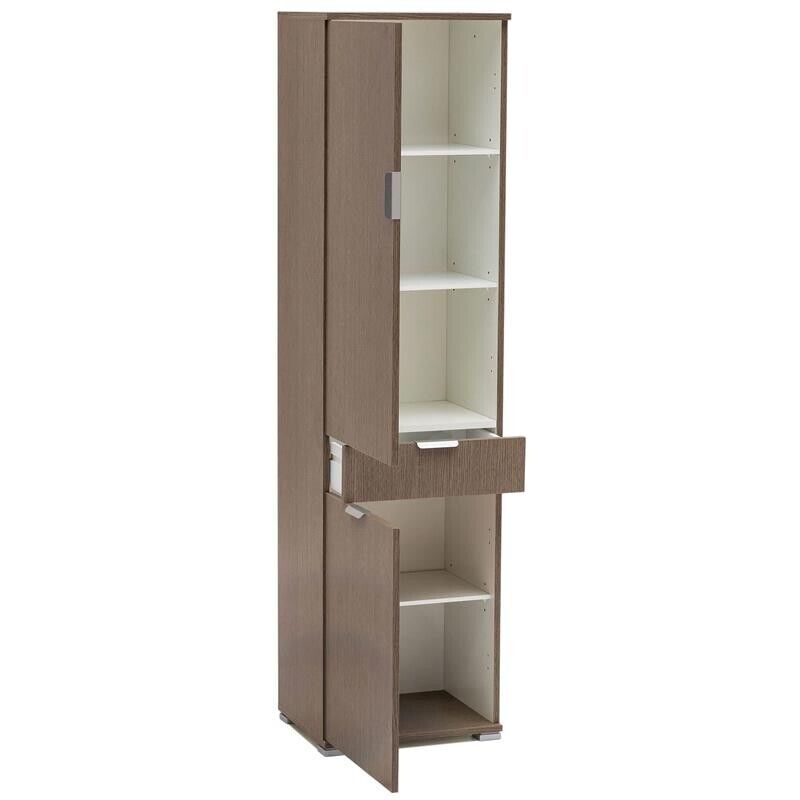 ARMADIO CON 2 ANTE E 1 CASSETTO ROVERE GRIGIO 45 X 38 X H174 CM